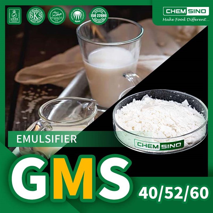 GMS 40 Powder Food Emulgator For industrielle næringsmiddelapplikasjoner